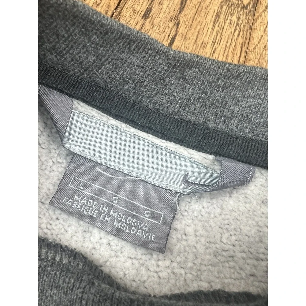 Vintage‎ Nike Y2K Crewneck Sweatshirt Mini Swoosh Logo Gray Men's Sz Large